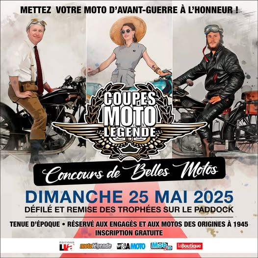 Mettez en avant votre Moto d'Avant Guerre aux coupes motos légendes